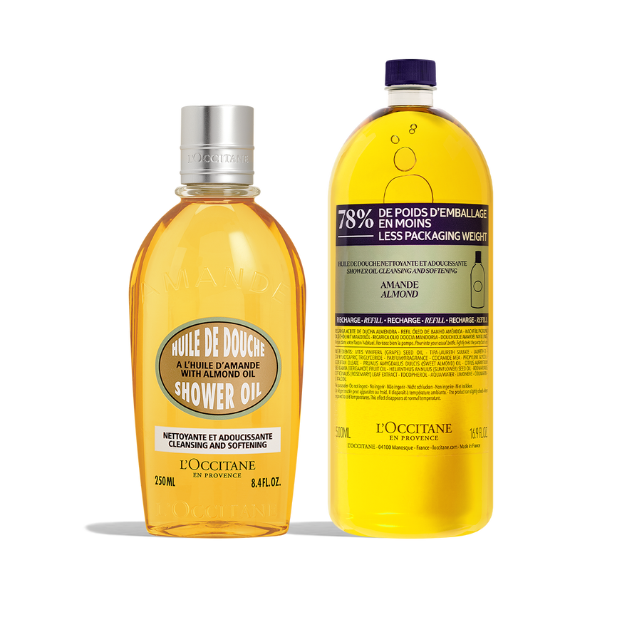 view 1/6 of Almond Shower Oil + Refill Duo, , USRECT