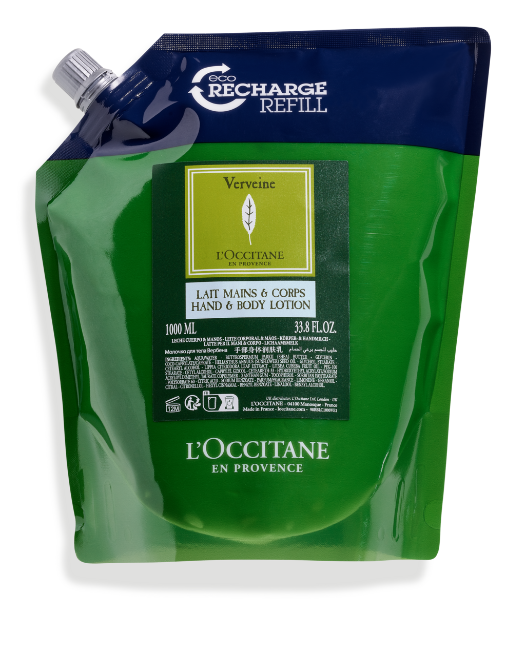 Verbena Hand and Body Lotion Refill 1000ml| L'Occitane US | L