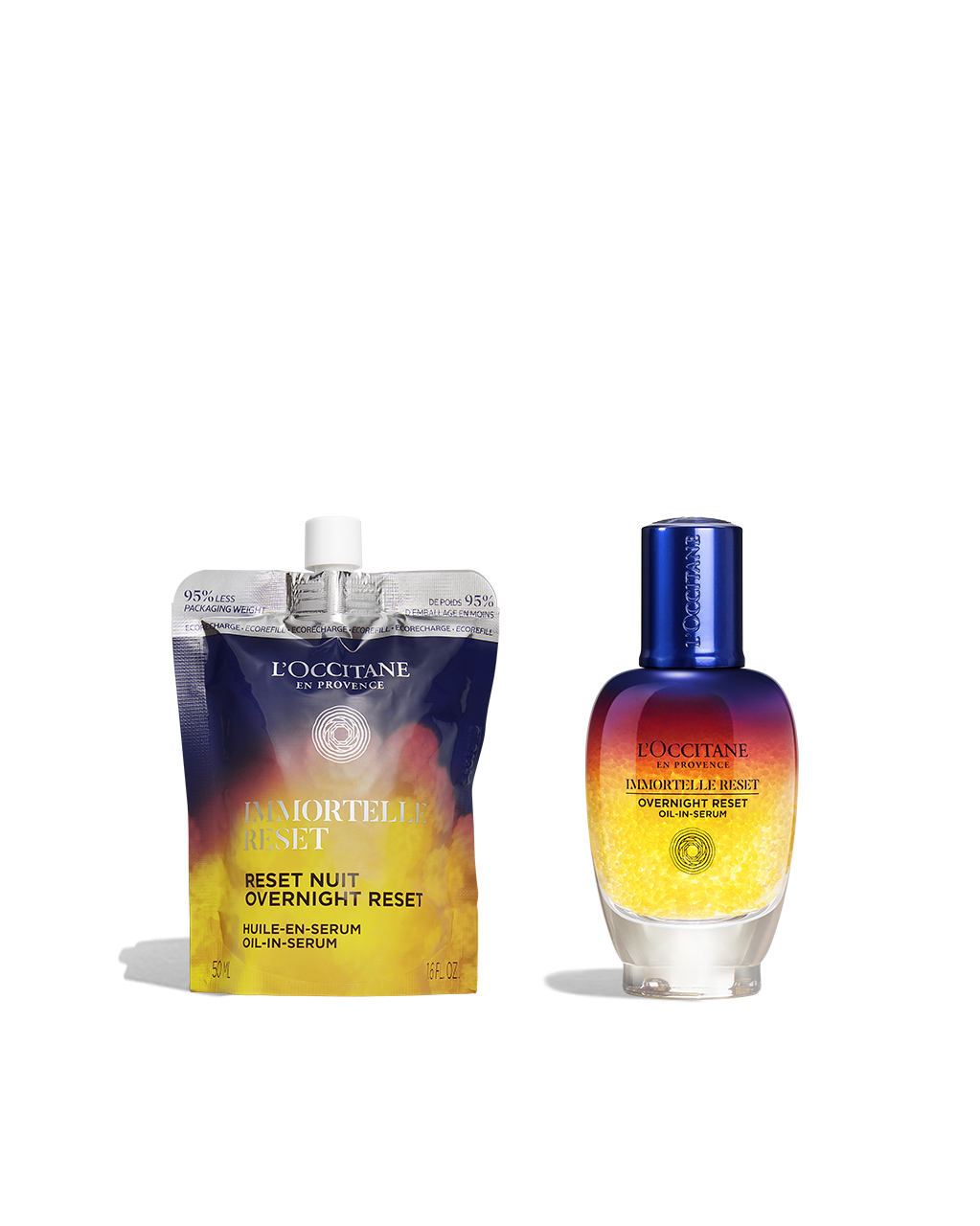 L'OCCITANE Immortelle Reset 16ml(詰替セット) Immortelle Overnight Reset Oil-in-Serum Refill Duo | L'Occitane en